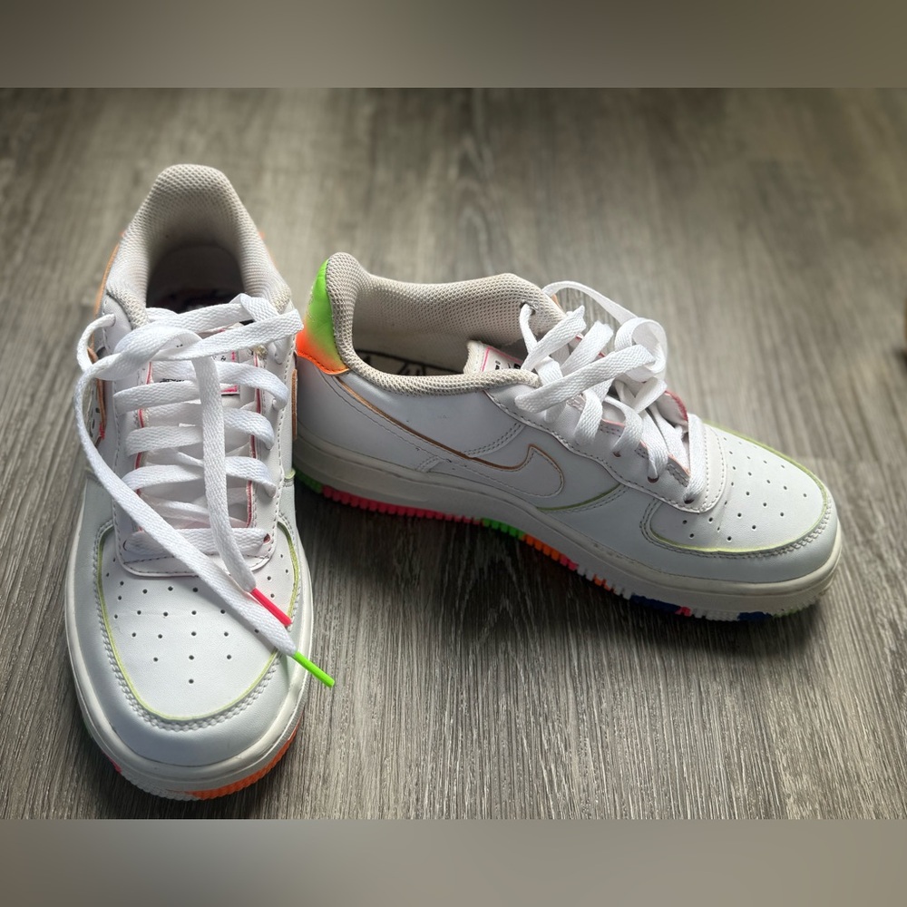 Nike Kids White and Orange Sneakers
